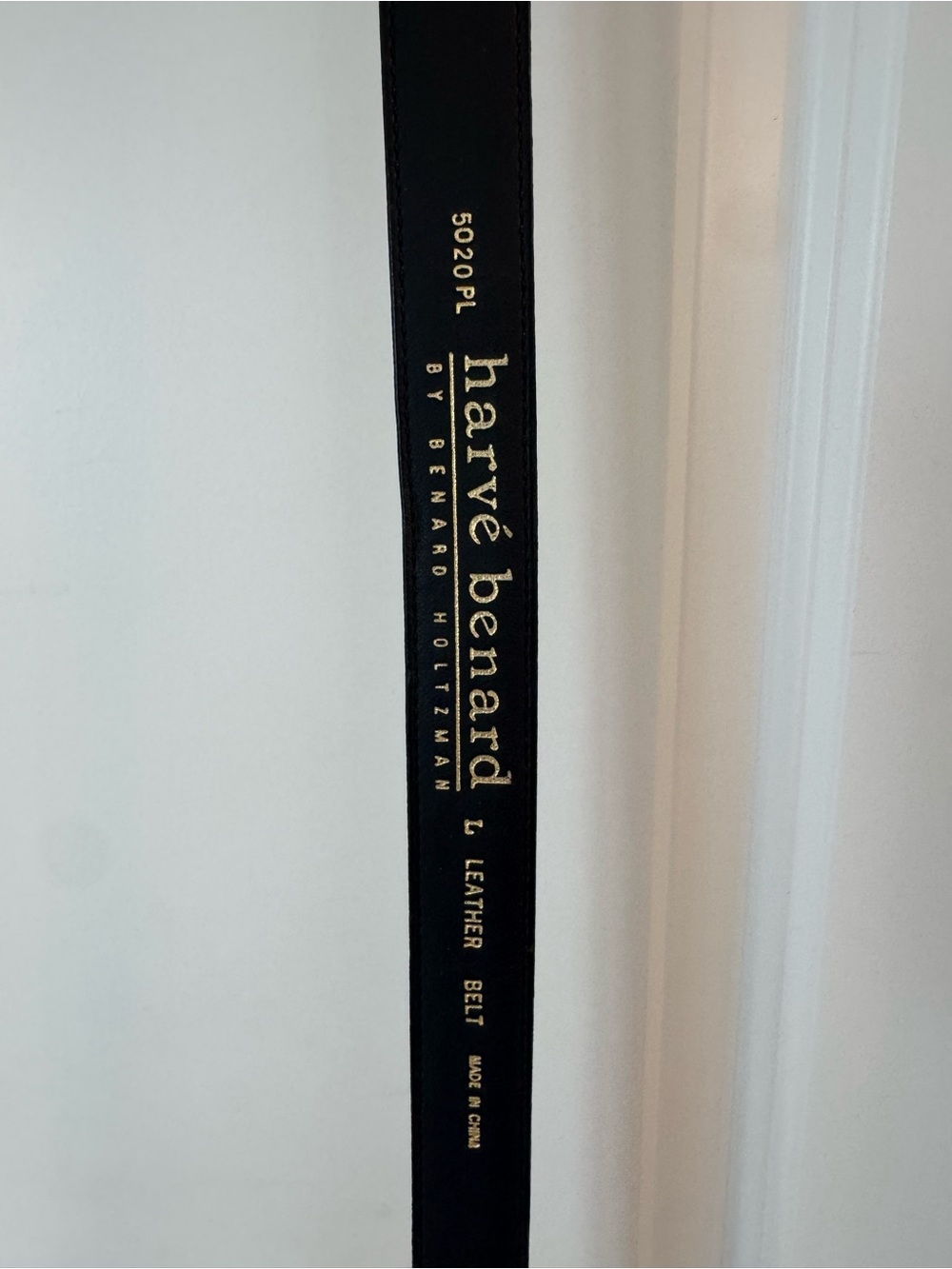 Ladie’s Harve Bernard Black Leather Belt with Gold Buckle - Picture 2 of 5